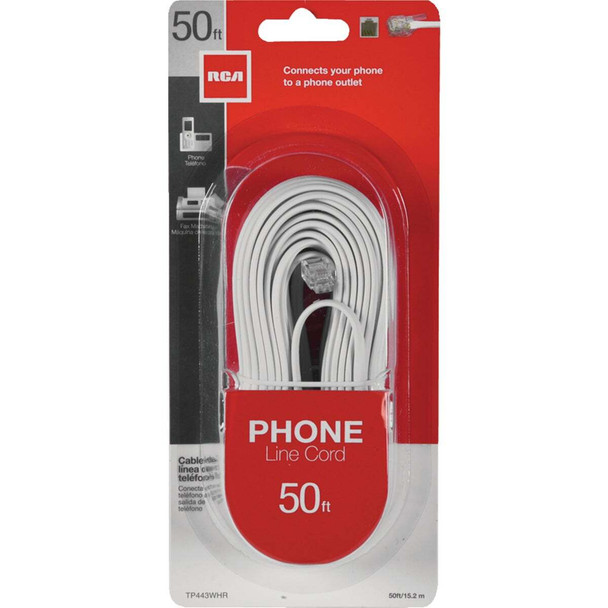 RCA 50 Ft. White Phone Cord TP443WHR