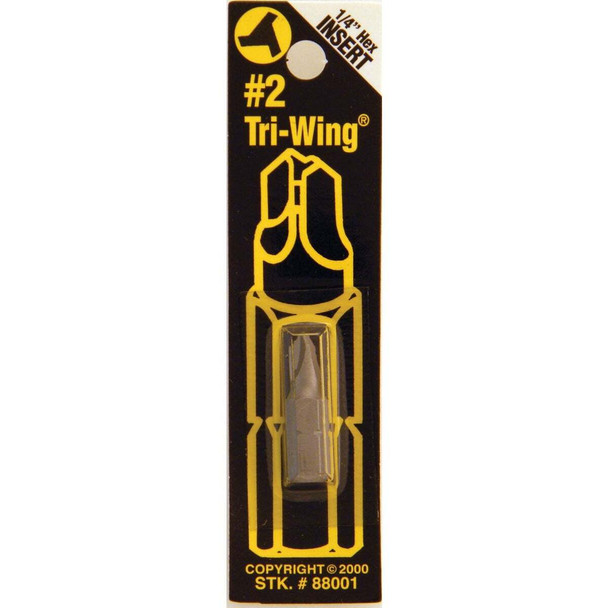 Best Way Tools #2 Tri Wing Security 1 In. 1/4 In. Hex Screwdriver Bit B88001