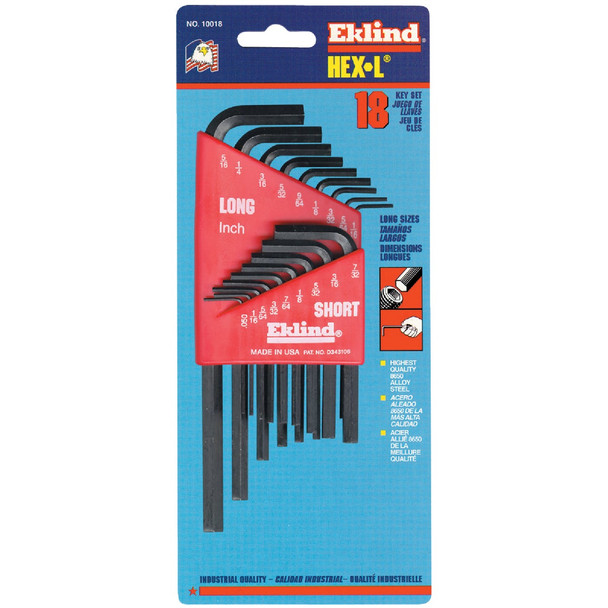 Eklind Combination Hex Key Set, 18-Piece 10018
