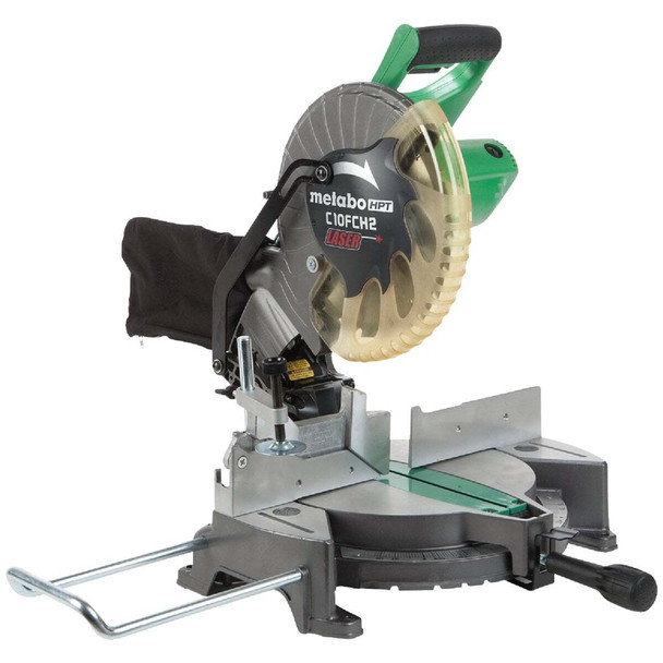 Metabo HPT 10 In. 15-Amp Compound Miter Saw with Laser Marker System C10FCH2SM