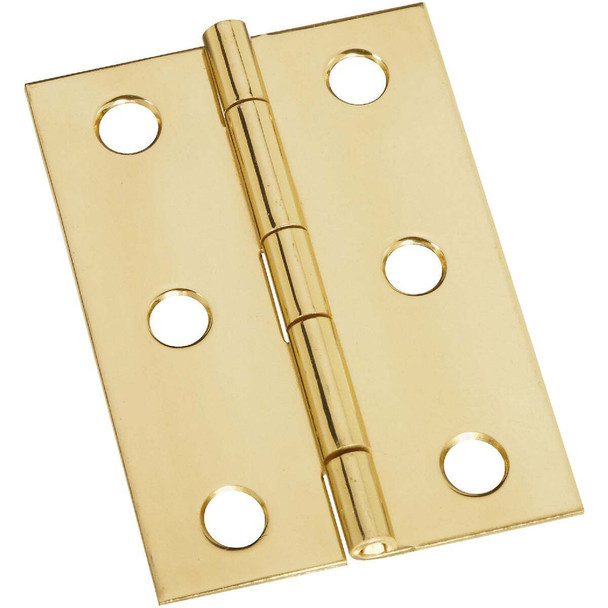 National Hardware 1-3/4 In. x 2-1/2 In. Brass Medium Decorative Hinge (2-Pack)