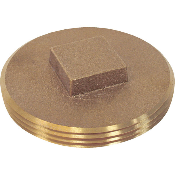 B&K 3 In. NPT BrassRaised Square Head Plug 156-024