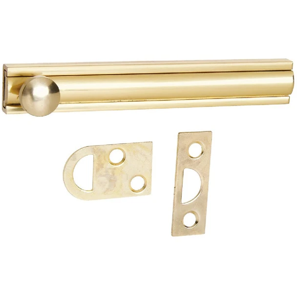 National Hardware Gallery Series 4 In. Polished Brass Door Surface Bolt N197-988