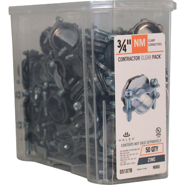 Halex 3/4 In. Die Cast-Zinc Clamp Box Connector (50-Pack) 05107B