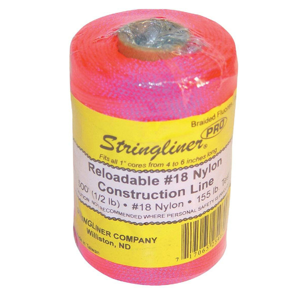 Stringliner 500 Ft. Fluorescent Pink Braided Nylon Mason Line 35462