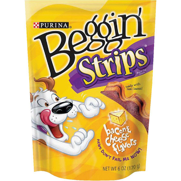 Purina Beggin' Strips Bacon & Cheese Flavor Chewy Dog Treat, 6 Oz. 381116