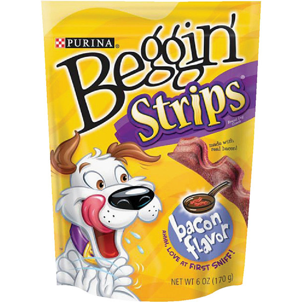 Purina Beggin' Strips Bacon Flavor Chewy Dog Treat, 6 Oz. 381112