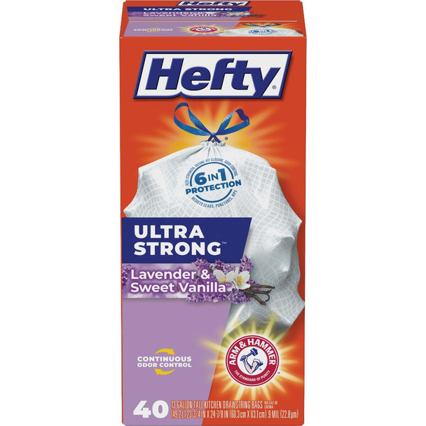 Ultra Strong 40ct 13gal Trash Bag E88322