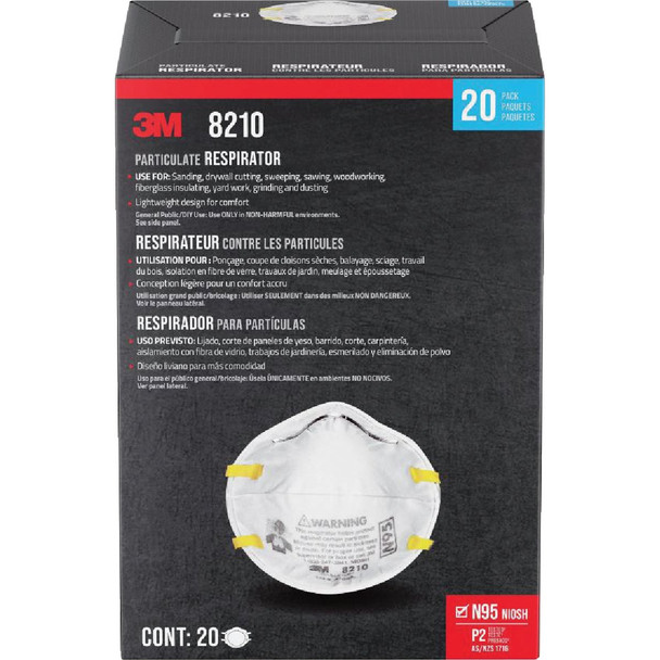 3M N95 Performance Particulate Respirator for Paint Prep (20-Pack) 8210P20-DC