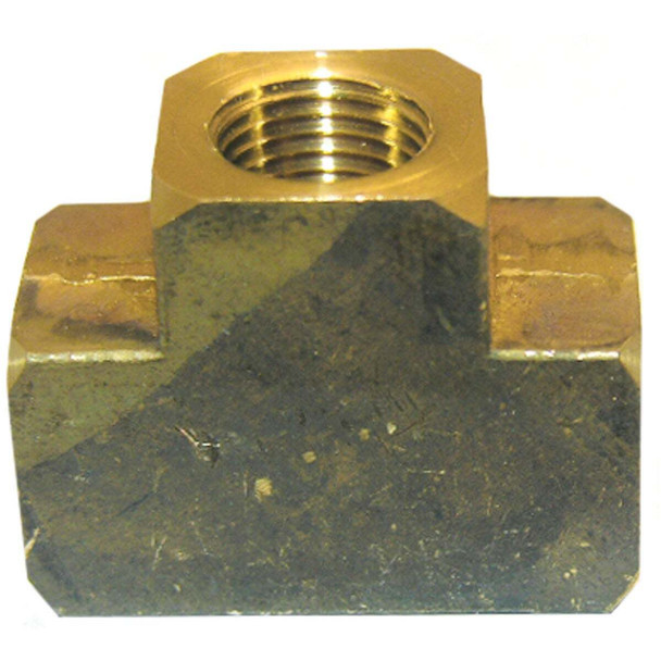 Lasco 1/8 In. FPT Yellow Brass Tee 17-9103
