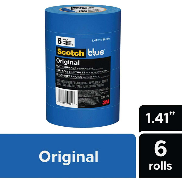 ScotchBlue 1.41 In. x 60 Yd. Original Painter's Tape (6 Roll) 2090-36QC6