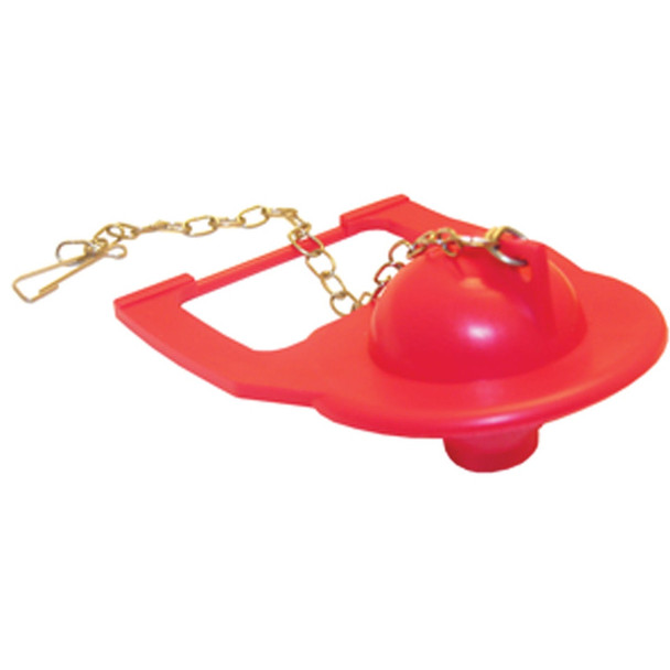 Lasco Square Back Red Rubber Flapper with Chain 04-1535