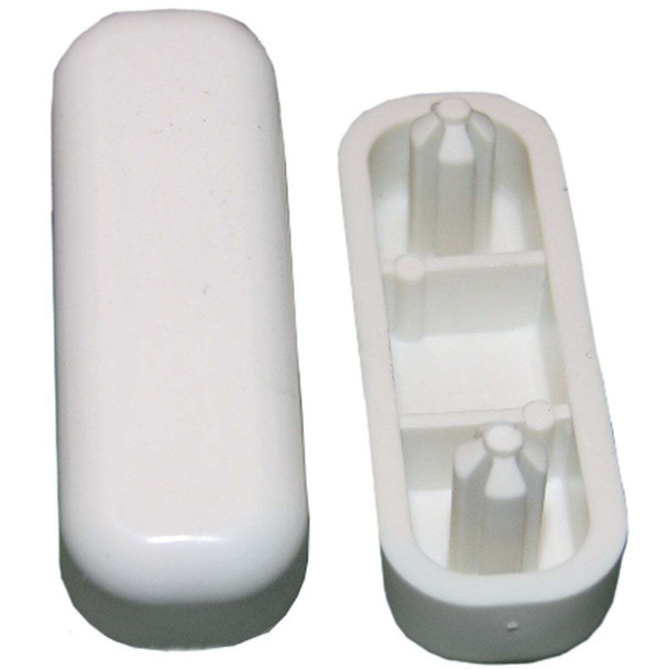 Lasco 3/4" x 1-3/16" White Plastic Toilet Seat Bumper Set 02-3307