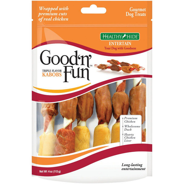 Healthy Hide 4oz Bf/Chk/Dk Kabob Chew 83335