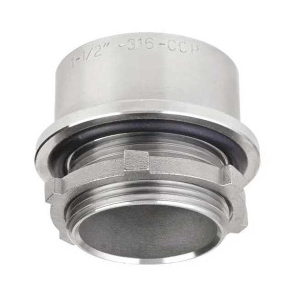 IMC Grounding Hub, 2 in, Threaded, 316 Stainless Steel, Polished, Silver