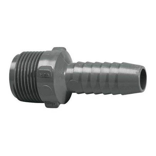 PVC Reducing Male Adapter, MNPT x Insert, 2 in x 1 1/2 in Pipe Size