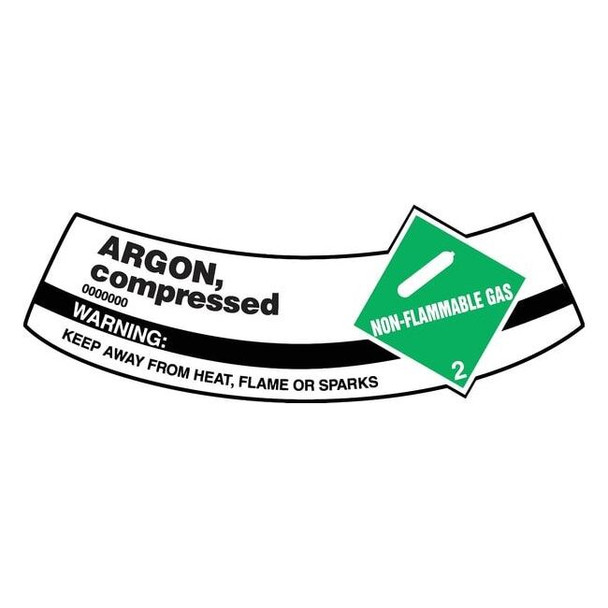 Cylinder Label, 2 in H, 5 1/4 in W, Vinyl, Arch, English, MCSLARG
