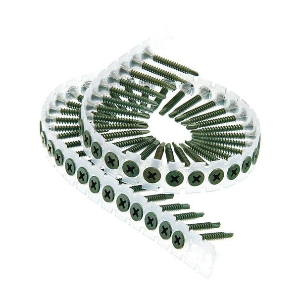 Drywall Screw, #6 x 1-1/4 in, Steel, Flat Head Phillips Drive, 1000 PK