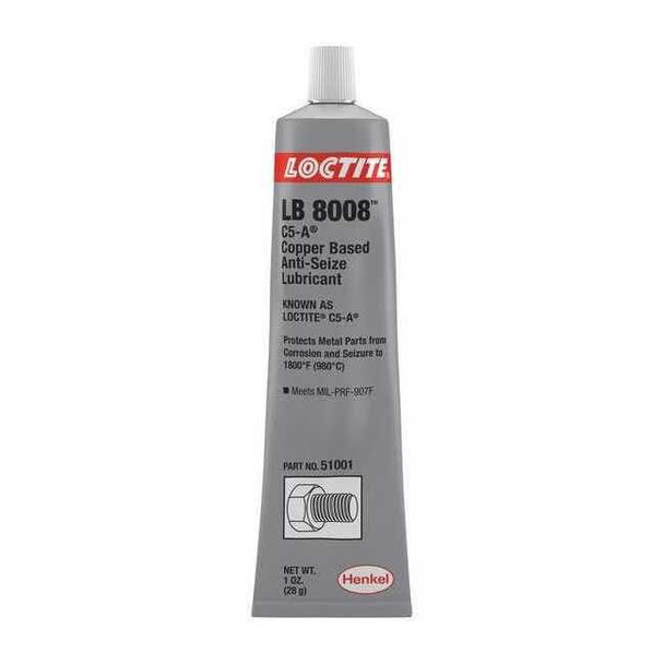 Anti-Seize, General Purpose, Tube, 1 oz, Copper Base, Paste, 1800 Degrees F Max