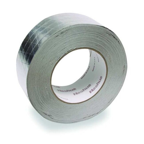 Nashua Foil Tape, 2 13/16 in W x 50 1/4 yd L, 8 mil Thick, Silver, FSK FSK