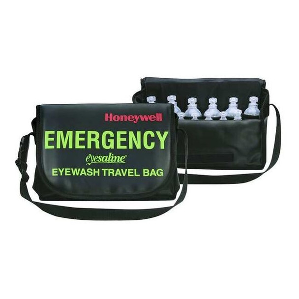 Eyewash Travel Pack, Vinyl Case, Black, Includes 12 Bottles, 12 in H x 8 in W