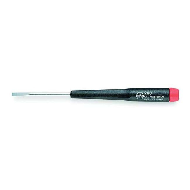 Wiha Prec. Screwdriver, Slotted, 2.5mm x 2 in. 26025