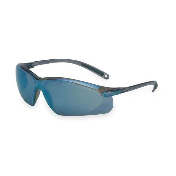 A700, Safety Glasses, Anti-Scratch, Blue Mirror Lens, Gray Frame, Frameless
