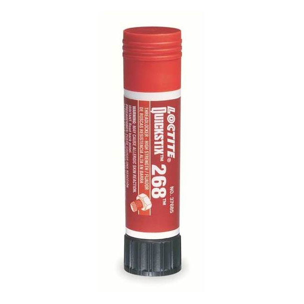 Threadlocker, LOCTITE 268, Red, High Strength, Solid, 0.32 oz Stick