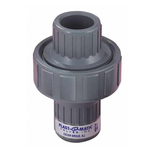 Check Valve, CKM Series, 1/2 in Pipe Size, FNPT x Socket, Inline Disc, PVC Body