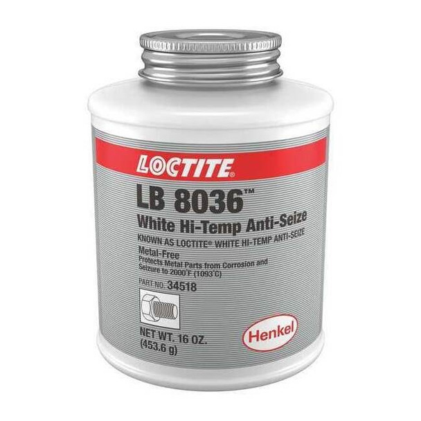 Loctite Anti Seize Compound,White Hi-Temp,16oz LB 8036 302678
