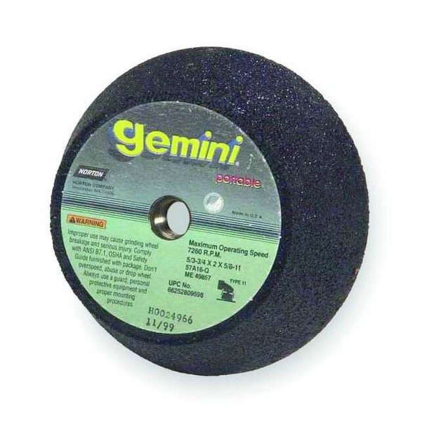 Norton Abrasives 4" dia 2" thick 5/8" arbor Gemini Flaring Cup Wheel 66243510512