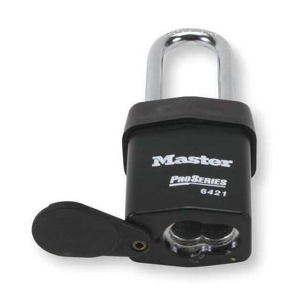 Padlock, Coreless, Long Shackle, Rectangular Steel Body, Boron Shackle, 7/8 in W