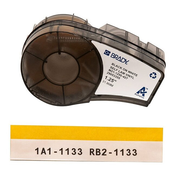 Self-Laminating Vinyl Wrap Around Labels for Brady M210 and M211, 1.25in