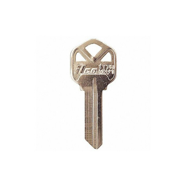 Kaba Ilco Key Blank,Brass,Type KW1,PK10 1176-KW1