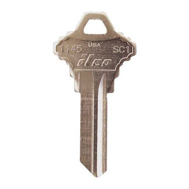 Kaba Ilco Key Blank,Brass,Type SC1,5 Pin,PK10 1145-SC1