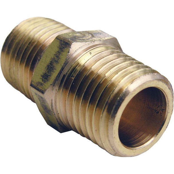 Lasco 1/4 In. MPT x 1/4 In. MPT Brass Hex Nipple 17-8611