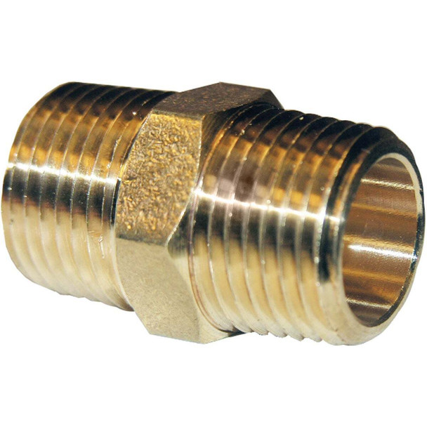 Lasco 1/2 In. MPT x 1/2 In. MPT Brass Hex Nipple 17-8649