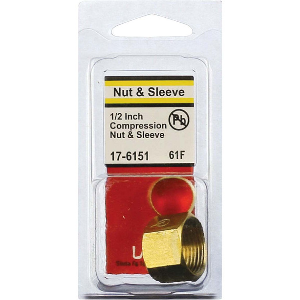 Lasco 1/2 In. Compression Nut and Sleeve 17-6151