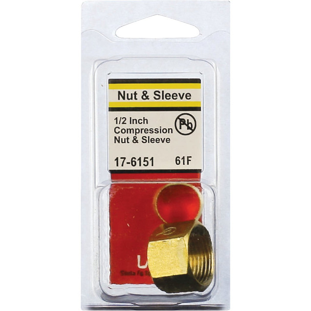 Lasco 1/2 In. Compression Nut and Sleeve 17-6151