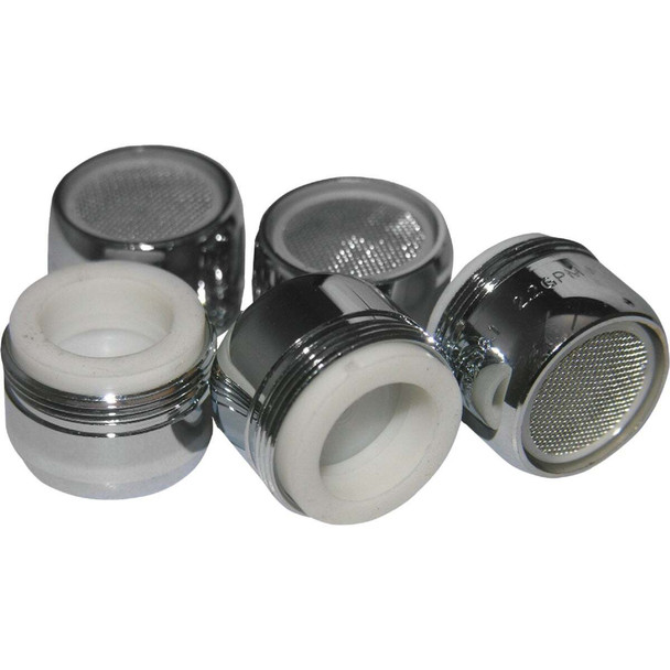 Lasco 1.2 GPM 55/64 In. Male Dual Thread Aerator, Chrome-Plated (5-Pack) 09-8017