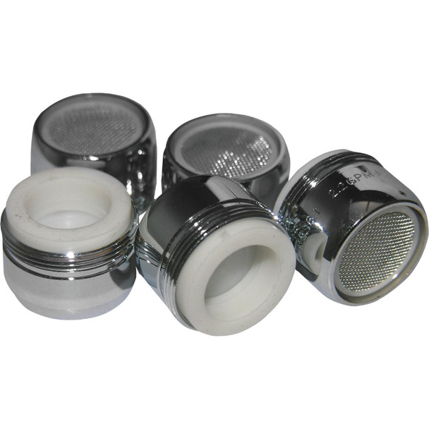 Lasco 1.2 GPM 55/64 In. Male Dual Thread Aerator, Chrome-Plated (5-Pack) 09-8017