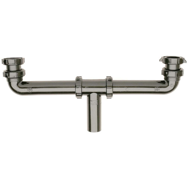 Do it Best 1-1/2 In. x 16 In. Black Polypropylene Center Outlet Waste DIB930B