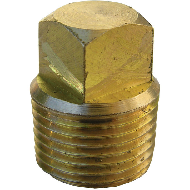 Lasco 3/8 In. MPT Brass Square Head Plug 17-9177