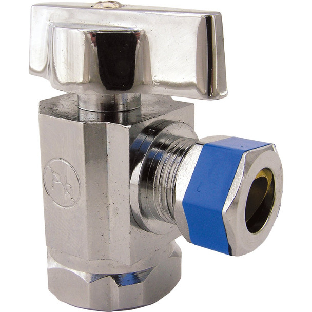 Lasco 1/2 In. IP Inlet x 3/8 In. C Outlet 1/4 Turn Angle Valve 06-9201