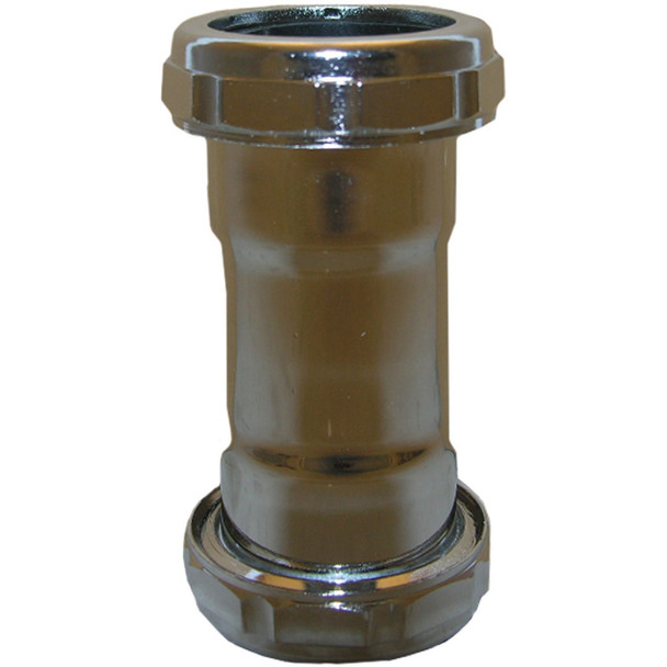 Lasco 1-1/2 In. Chrome-Plated Brass Straight Coupling 03-3873