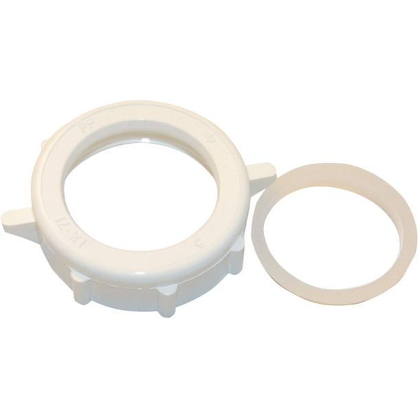 Lasco 1-1/4 In. x 1-1/4 In. White Plastic Slip Joint Nut and Washer 03-1849