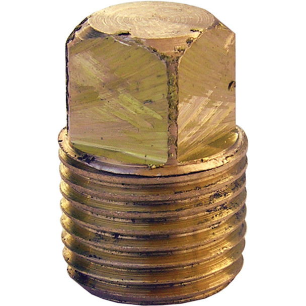Lasco 1/8 In. MPT Brass Square Head Plug 17-9173