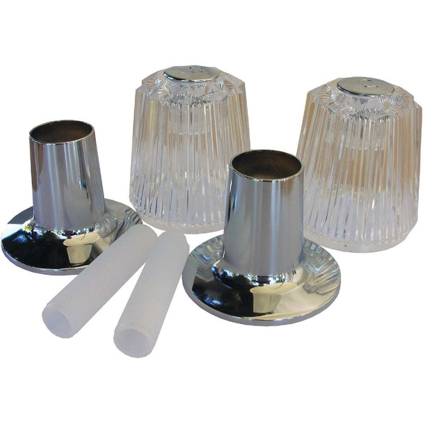 Lasco Price Pfister 2-Valve Round Clear Tub & Shower Handle Kit 01-9051