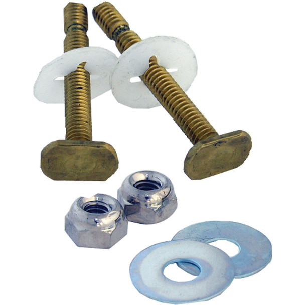 Lasco 5/16 In. x 2-1/4 In. Heavy Duty Solid Brass Toilet Bolts (2 Pack) 04-3649