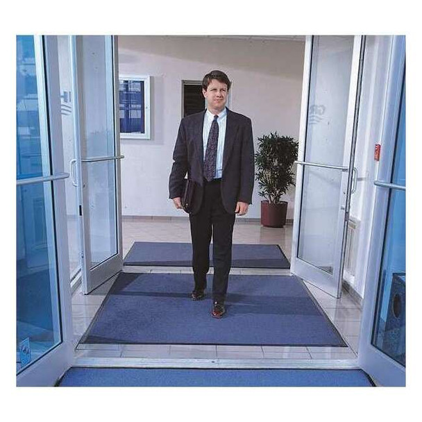Entrance Mat, Polypropylene, 3/8 in Thick, Gray, 4 ft W x 6 ft L